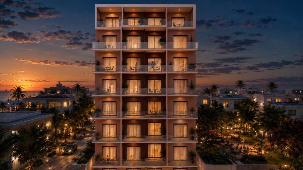 Résidence moderne à Aïn El Turk réalisée par SARL Building, proposant des appartements haut standing dans un cadre de vie privilégié près du littoral.