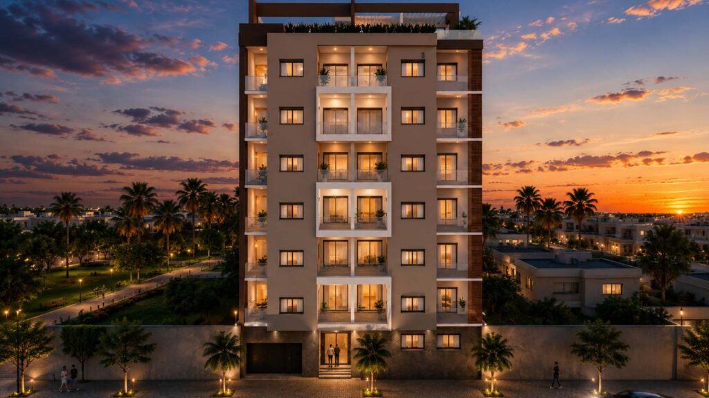 Résidence moderne à Aïn El Turk réalisée par SARL Building, proposant des appartements haut standing dans un cadre de vie privilégié près du littoral.