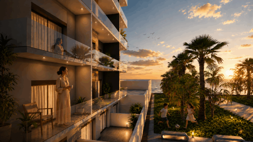 Résidence moderne à Aïn El Turk réalisée par SARL Building, proposant des appartements haut standing dans un cadre de vie privilégié près du littoral.